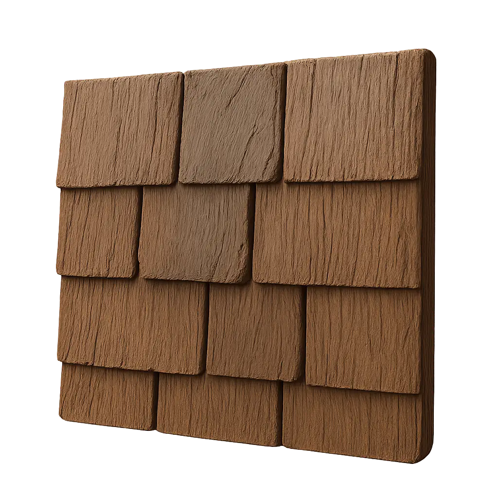 synthetic shake shingles 3d illustration